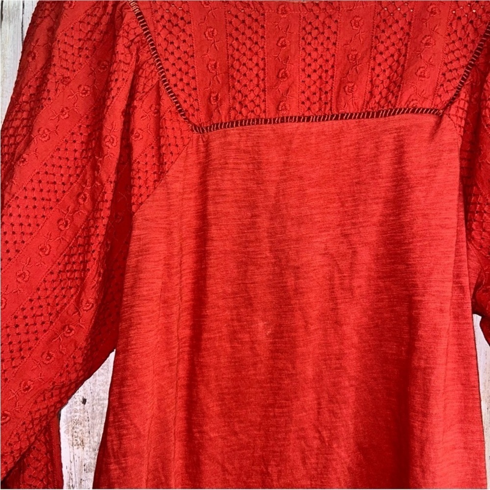 Loft Burnt Orange Peasant Blouse - Picture 5 of 6